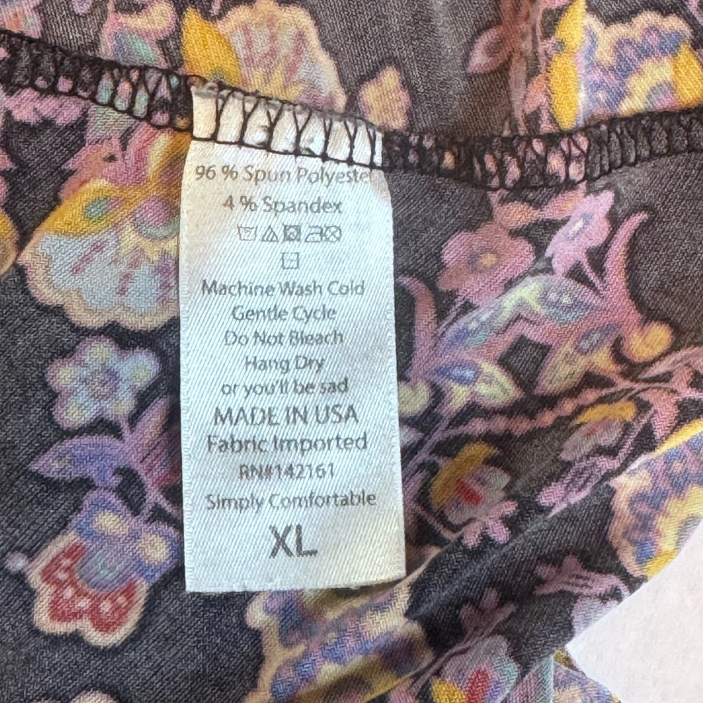 LuLaRoe XL Floral Maxi Skirt A-Line Flowing Foldover Yoga Waist Boho - Picture 8 of 11